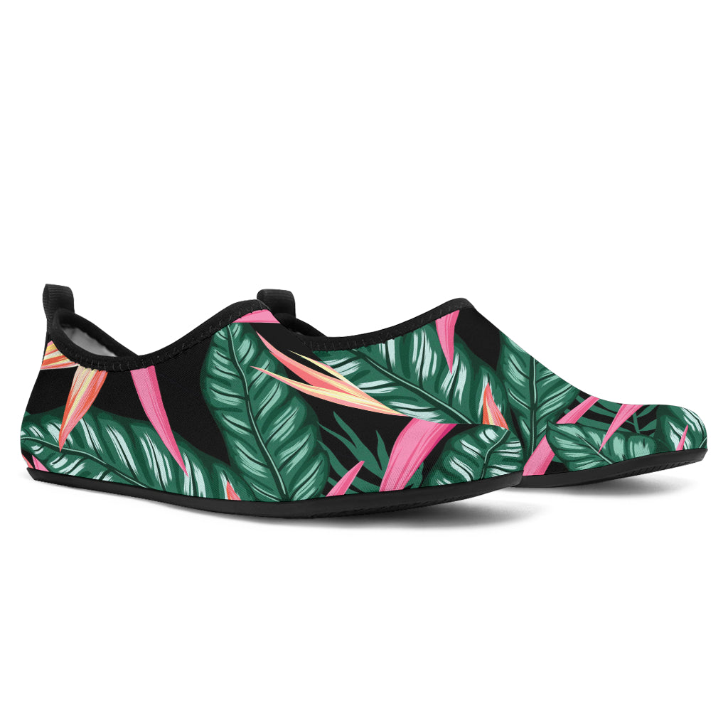 Bird Of Paradise Pattern Print Design BOP03 Aqua Water Shoes