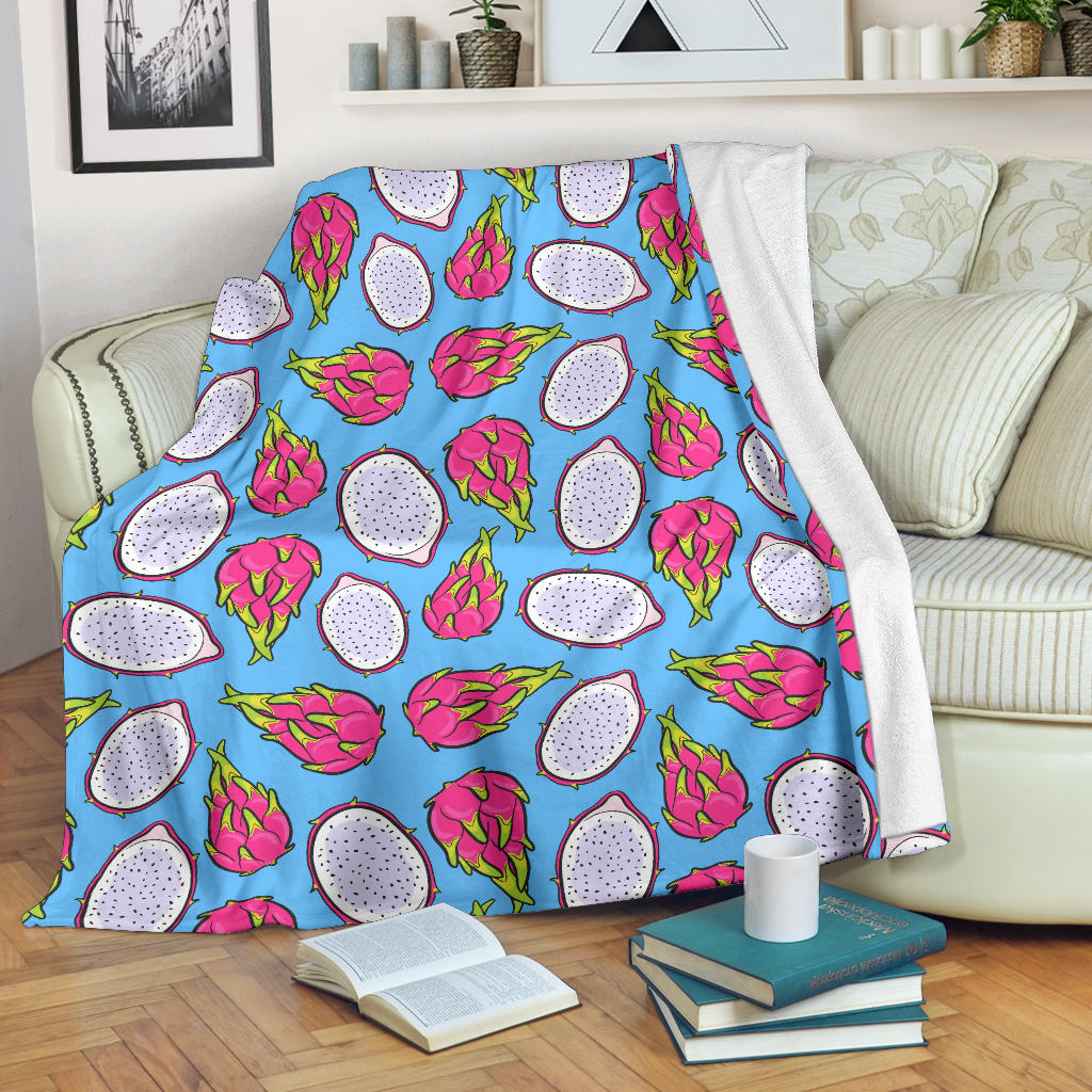 Dragonfruit Pattern Print Design DF04 Fleece Blanket