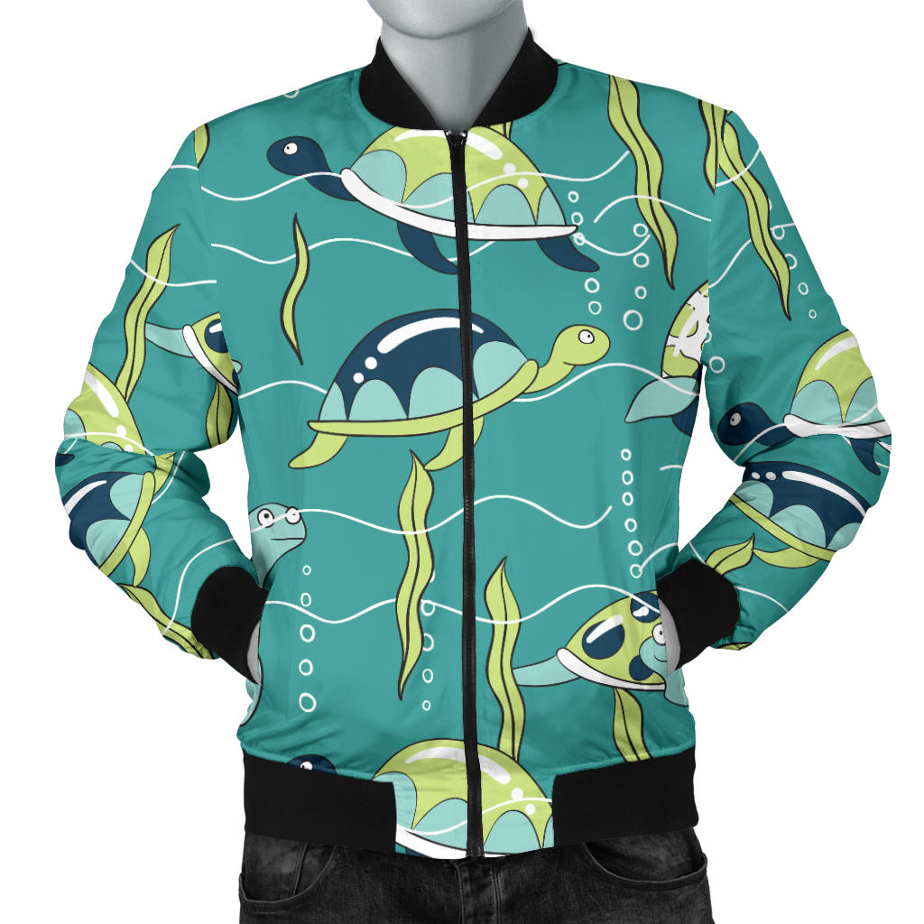 Sea Turtle Pattern Print Design T08 Men Bomber Jacket