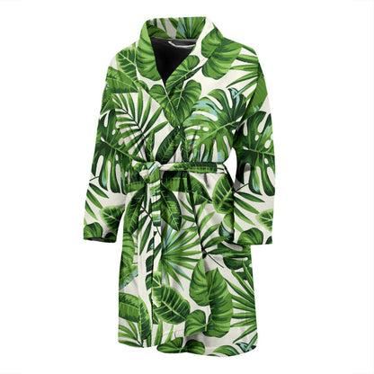 Tropical Flower Pattern Print Design TF013 Men Bathrobe