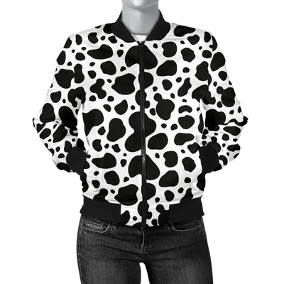 Cow Skin Pattern Print Design 04 Women's Bomber Jacket