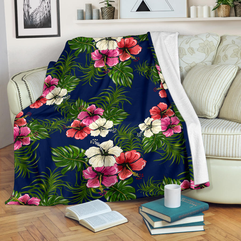Hibiscus Pattern Print Design HB028 Fleece Blanket