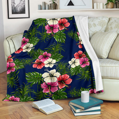Hibiscus Pattern Print Design HB028 Fleece Blanket
