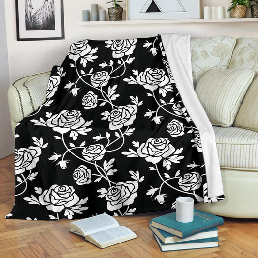 Rose Pattern Print Design RO013 Fleece Blanket
