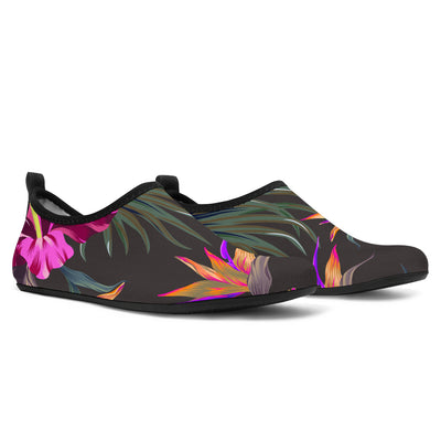 Hibiscus Pattern Print Design HB014 Aqua Water Shoes