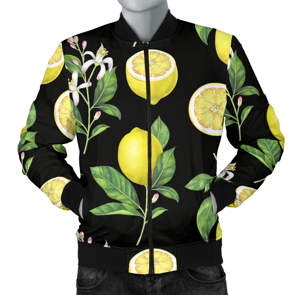 Lemon Pattern Print Design LM02 Men Bomber Jacket