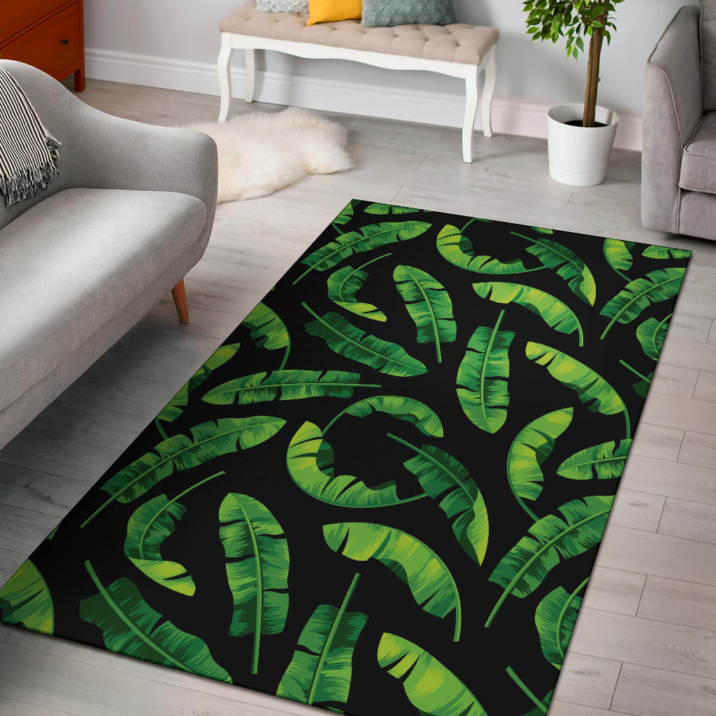 Banana Leaf Pattern Print Design BL02 Area Rugs