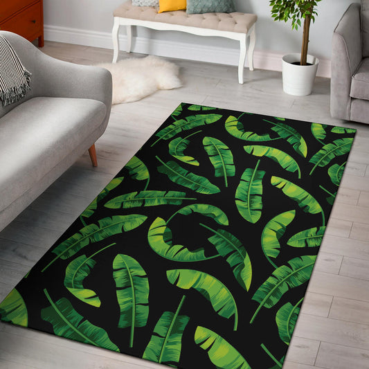 Banana Leaf Pattern Print Design BL02 Area Rugs