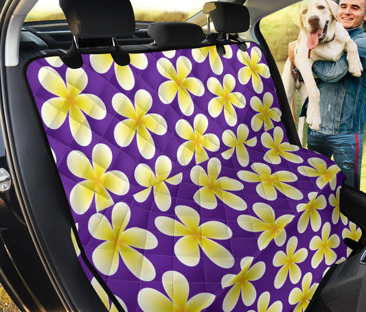 Yellow Plumeria Pattern Print Design PM05 Rear Dog  Seat Cover