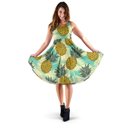 Pineapple Pattern Print Design PP03 Midi Dress