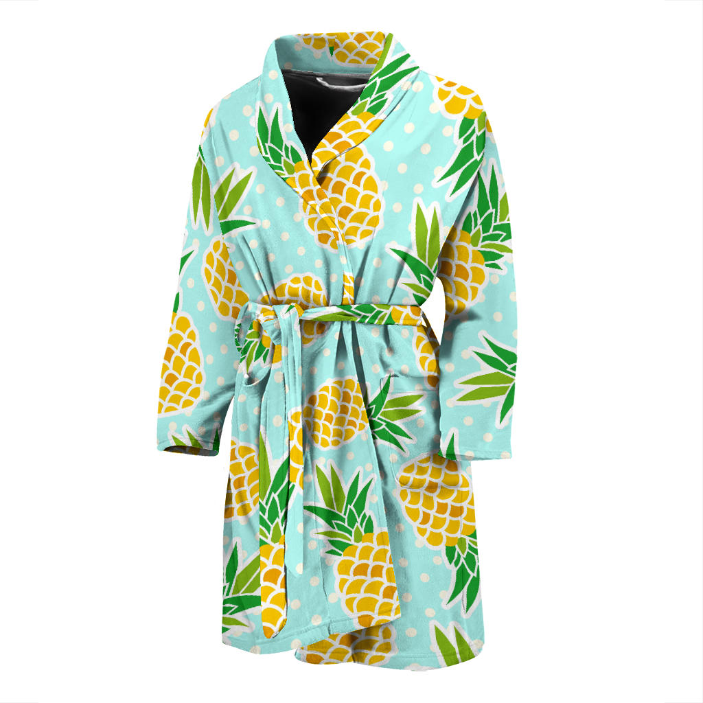 Pineapple Pattern Print Design PP01 Men Bathrobe
