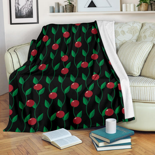 Cranberry Pattern Print Design CB01 Fleece Blanket