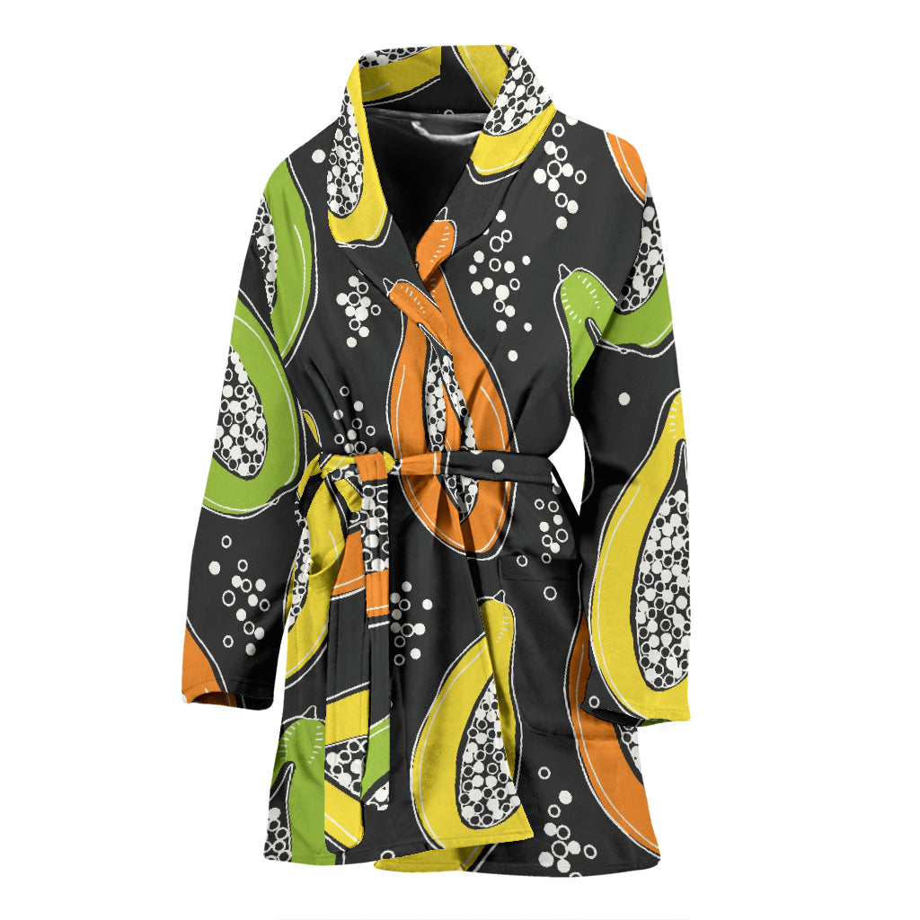 Papaya Pattern Print Design PP05 Women Bathrobe