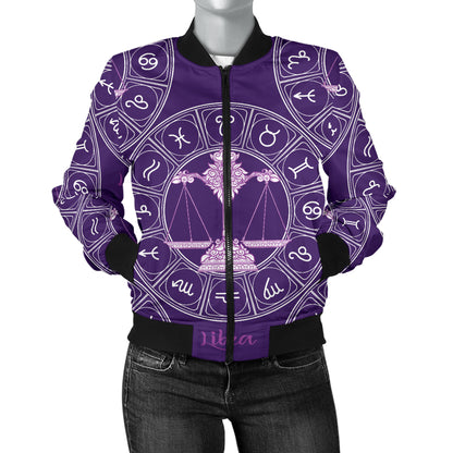 Libra Pattern Print Design 03 Women's Bomber Jacket