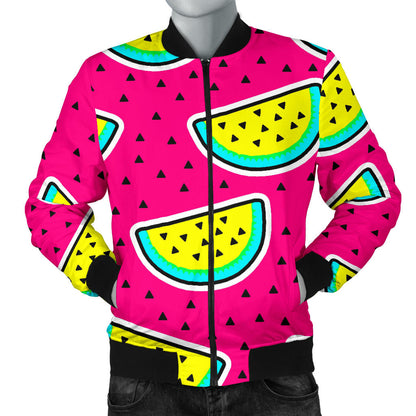 Watermelon Pattern Print Design WM04 Men Bomber Jacket