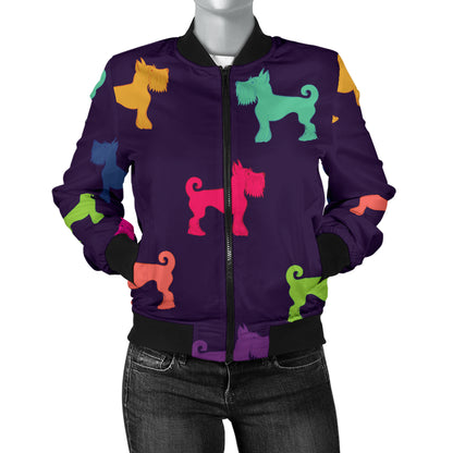 Schnauzers Pattern Print Design A05 Women's Bomber Jacket