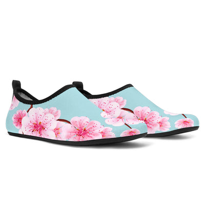 Cherry Blossom Pattern Print Design CB04 Aqua Water Shoes