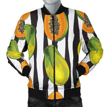 Papaya Pattern Print Design PP01 Men Bomber Jacket
