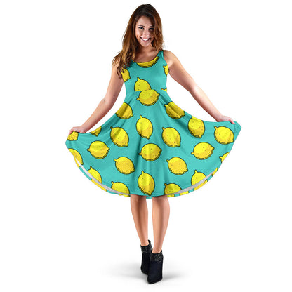 Lemon Pattern Print Design LM04 Midi Dress
