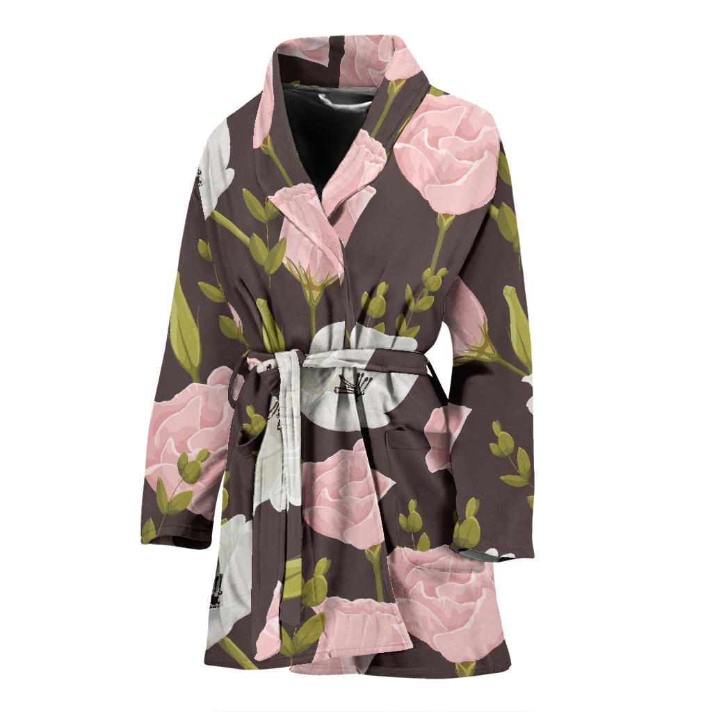 Anemone Pattern Print Design AM011 Women Bathrobe