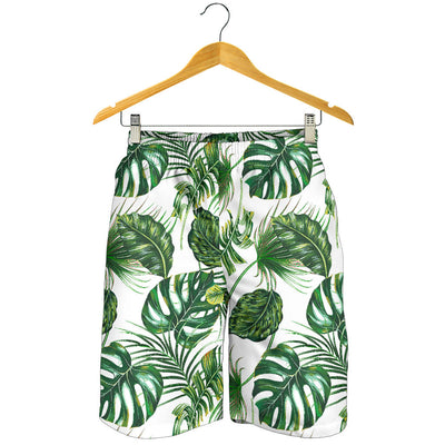 Green Pattern Tropical Palm Leaves Mens Shorts