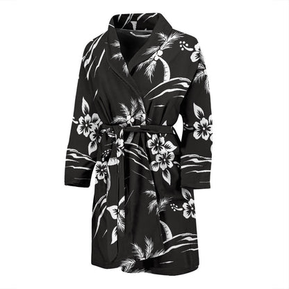 Palm Tree Pattern Print Design PT02 Men Bathrobe