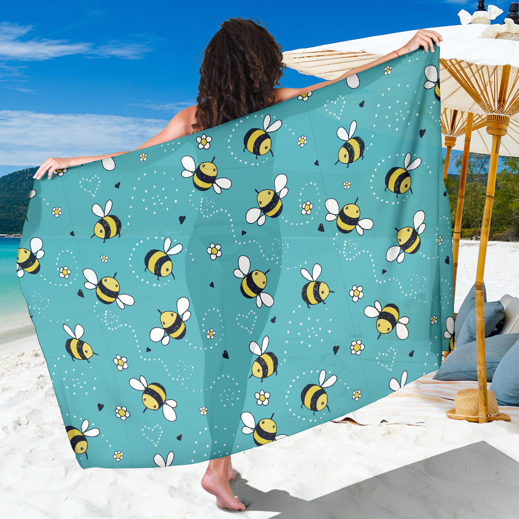 Bee Pattern Print Design BEE02 Sarong Pareo Wrap