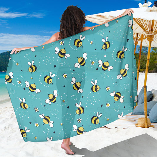Bee Pattern Print Design BEE02 Sarong Pareo Wrap