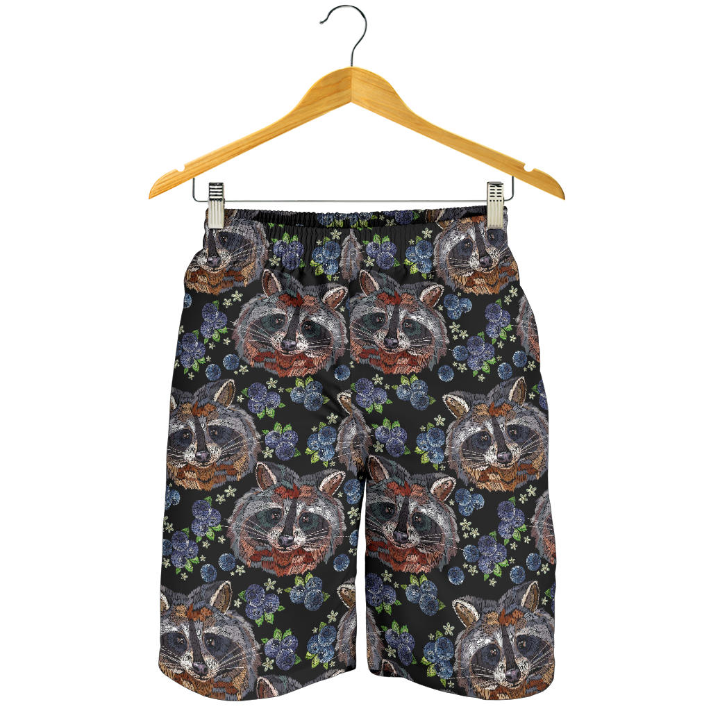 Raccoon Pattern Print Design A03 Mens Shorts