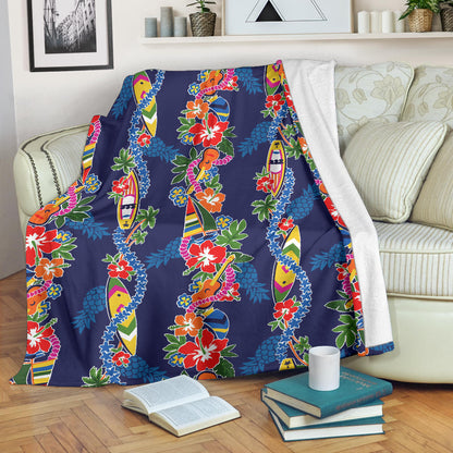 Hawaiian Themed Pattern Print Design H04 Fleece Blanket