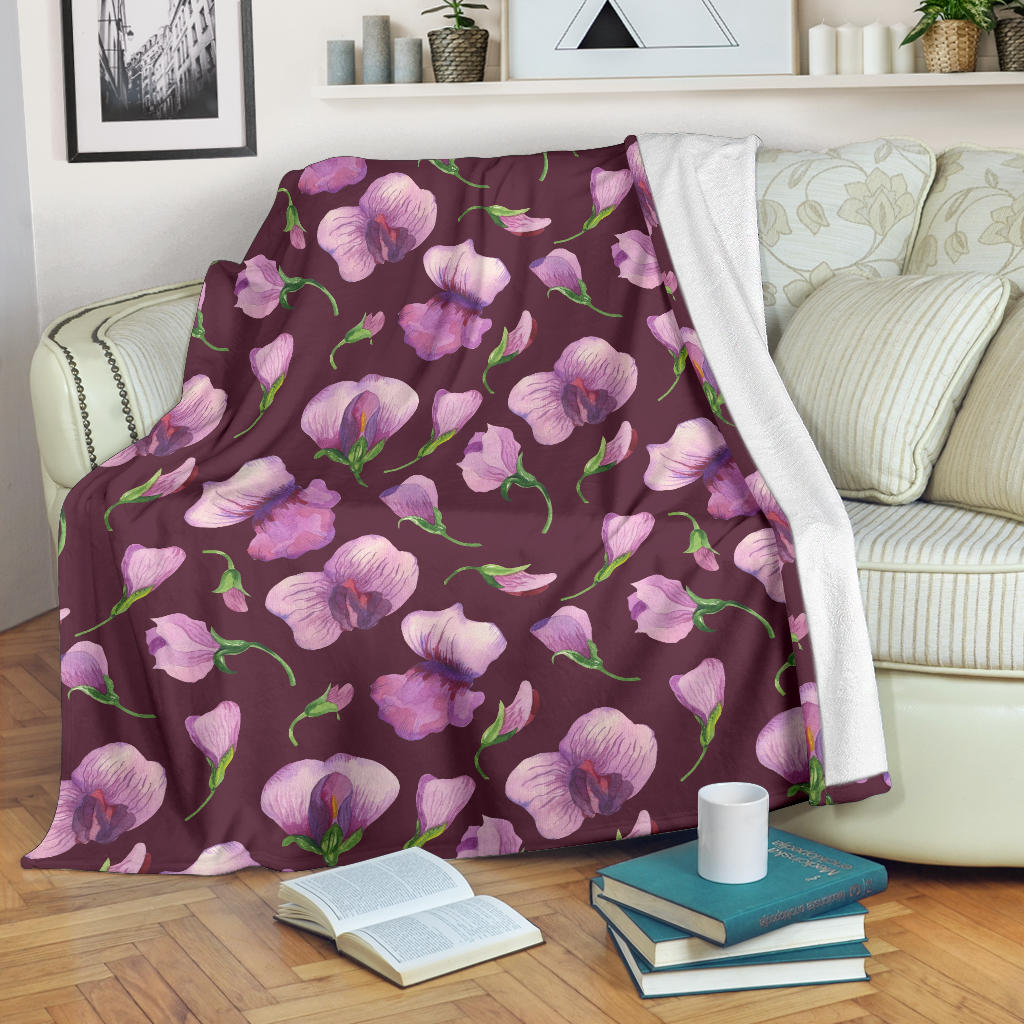 Peony Pattern Print Design PE010 Fleece Blanket
