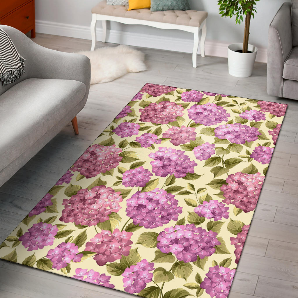 Hydrangea Pattern Print Design HD05 Area Rugs