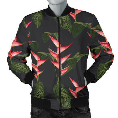 Heliconia Pattern Print Design HL07 Men Bomber Jacket