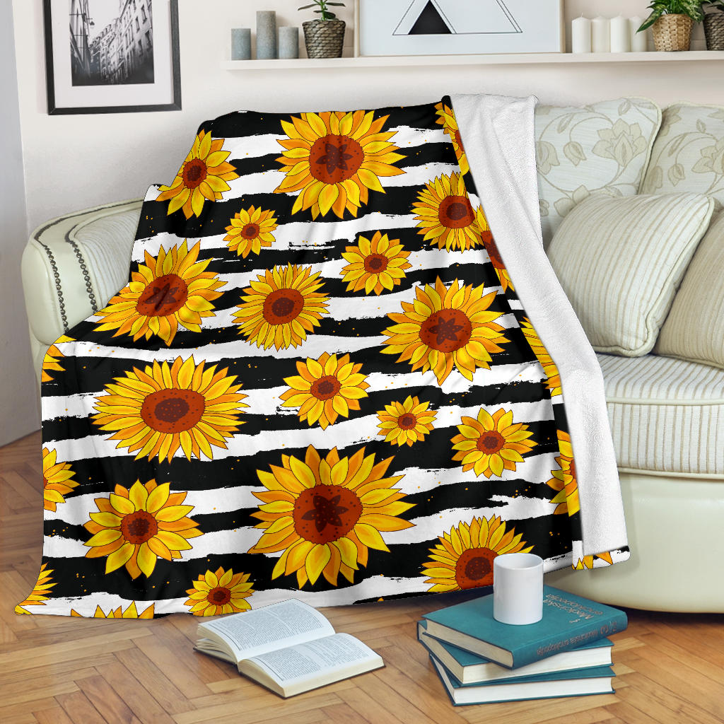 Sunflower Pattern Print Design SF010 Fleece Blanket