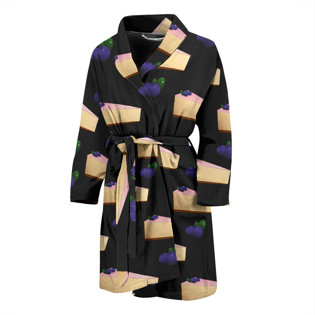 Cheesecake Blueberry Pattern Print Design CK01 Men Bathrobe