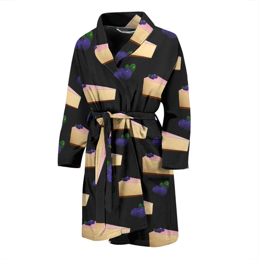 Cheesecake Blueberry Pattern Print Design CK01 Men Bathrobe