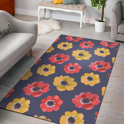 Anemone Pattern Print Design AM010 Area Rugs