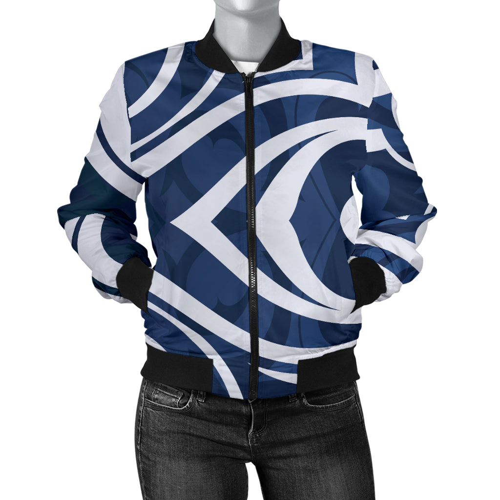 Maori Pattern Print Design 01 Women's Bomber Jacket