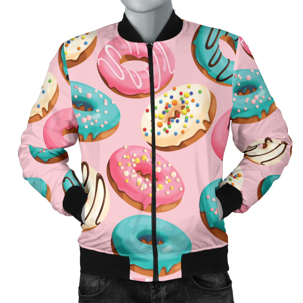 Donut Pattern Print Design DN06 Men Bomber Jacket