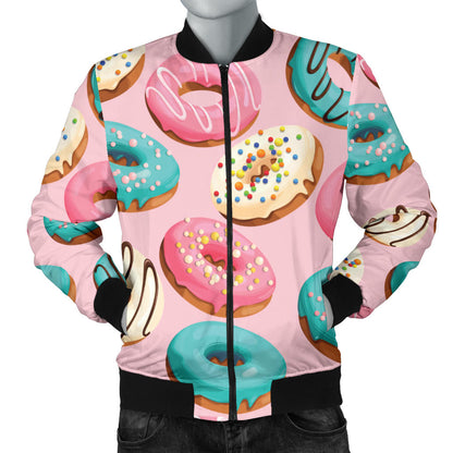 Donut Pattern Print Design DN06 Men Bomber Jacket