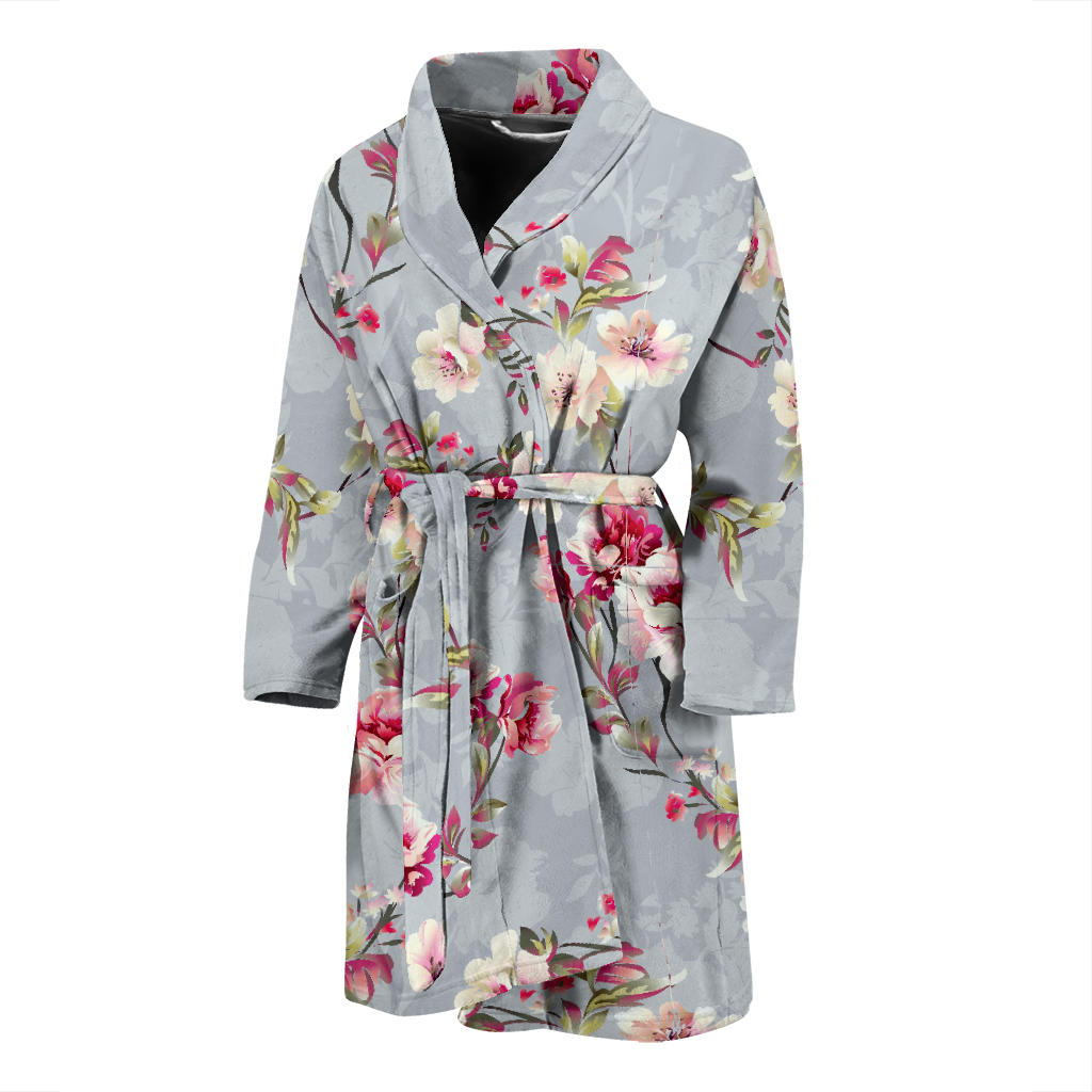 Summer Floral Pattern Print Design SF02 Men Bathrobe