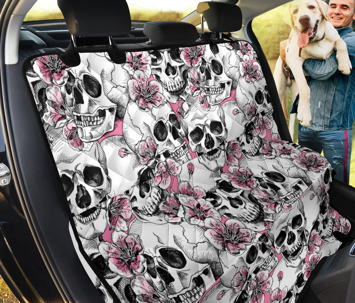 Cherry Blossom Pattern Print Design CB03 Rear Dog  Seat Cover