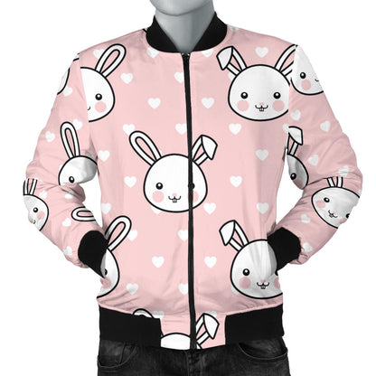 Rabbit Pattern Print Design RB02 Men Bomber Jacket