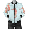 SeaHorse Pattern Print Design 01 Women's Bomber Jacket