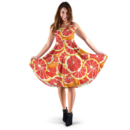 Grapefruit Pattern Print Design GF02 Midi Dress