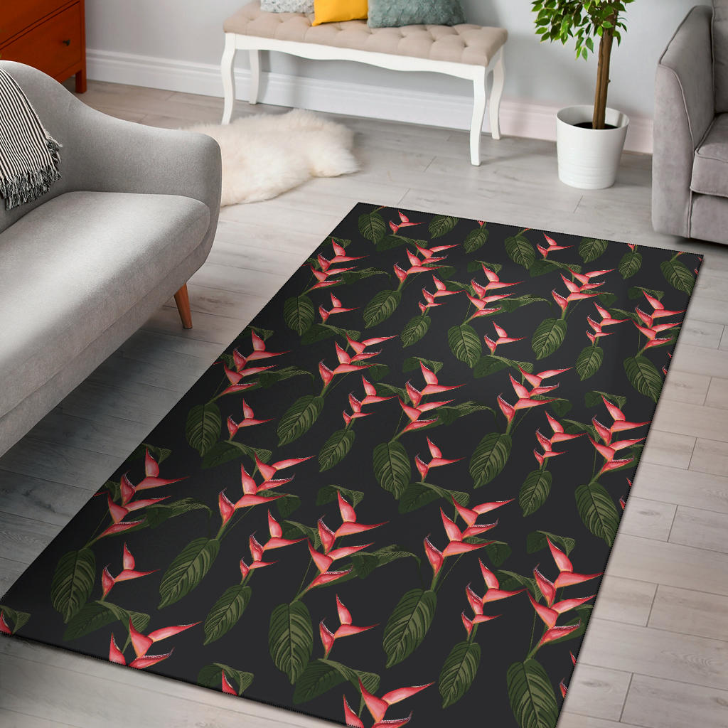 Heliconia Pattern Print Design HL07 Area Rugs