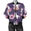 Donut Unicorn Pattern Print Design DN011 Women Bomber Jacket