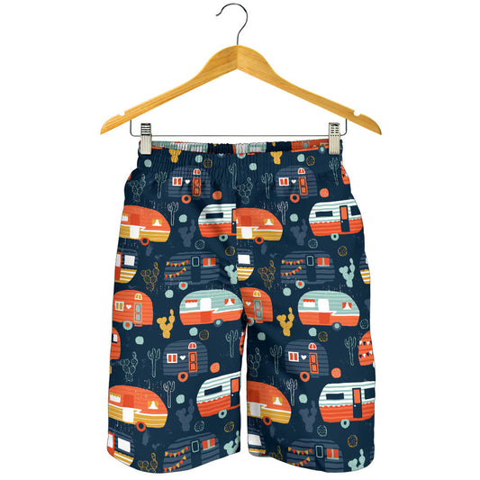 Camper Caravan Print Pattern Mens Shorts