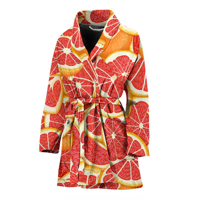 Grapefruit Pattern Print Design GF02 Women Bathrobe