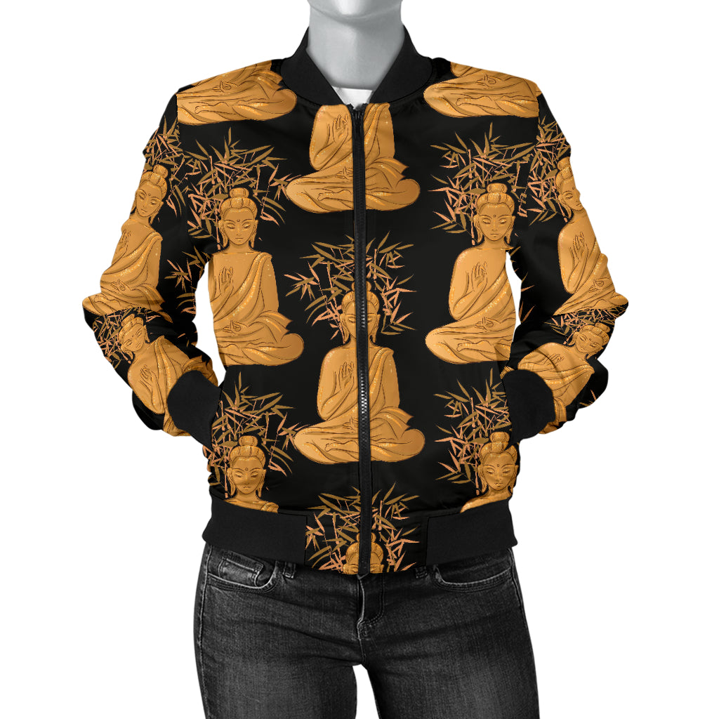 Buddha Pattern Print Design 01 Women's Bomber Jacket